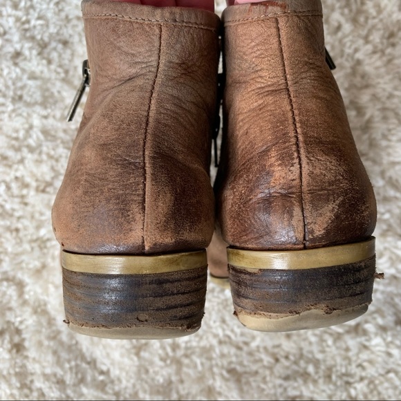 Vintage Lucky Brand Distressed Brown Leather Boom Ankle Bootie - Picture 6 of 7